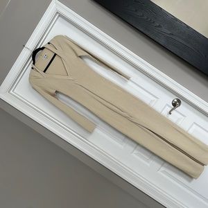 Fashionnova cream maxi dress